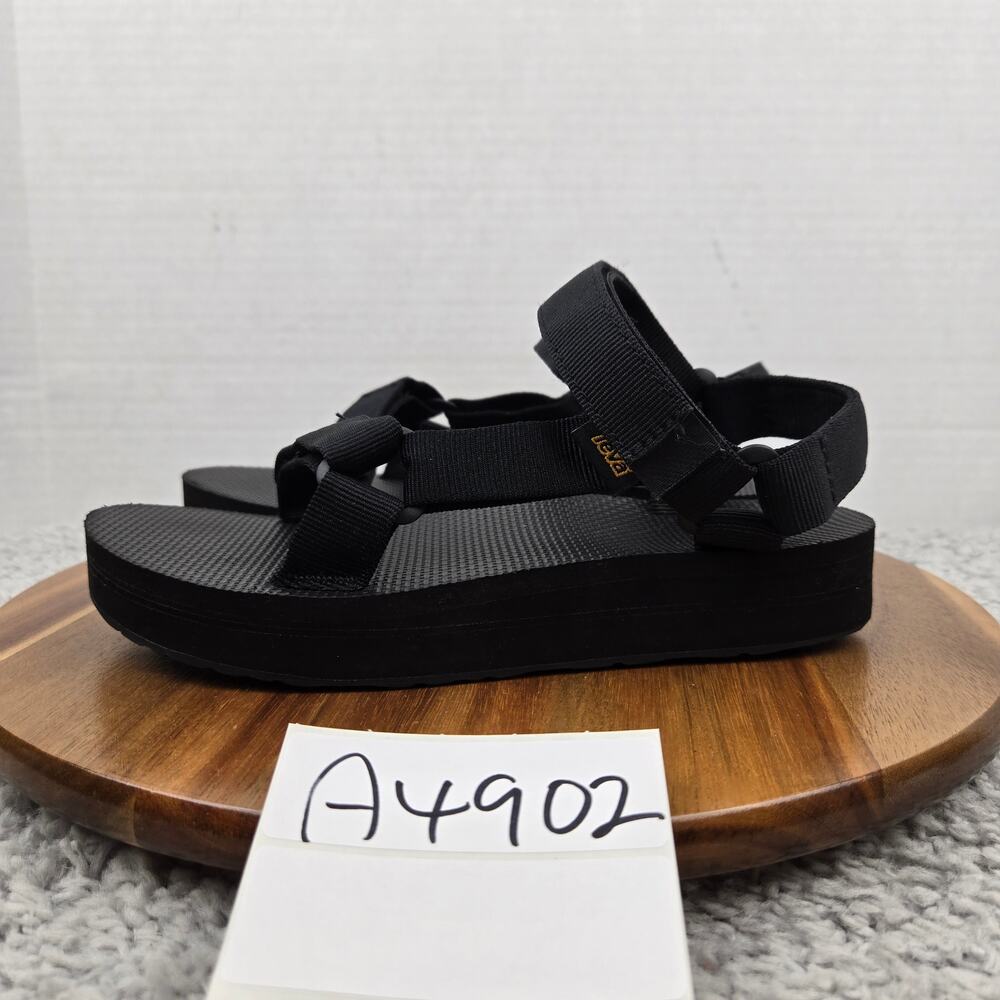 Teva Women 6 Midform Universal Black Strappy Platform Casual Daily Sandal